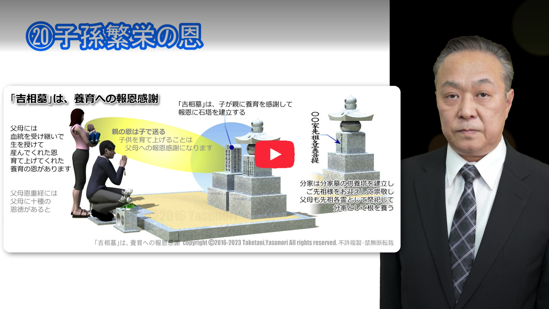 吉相墓は、養育への報恩感謝